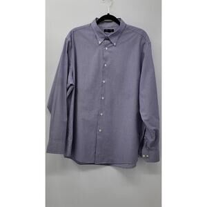Structure Mens Fitted Dress Shirt XL Purple Check Button-Down‎ Cotton